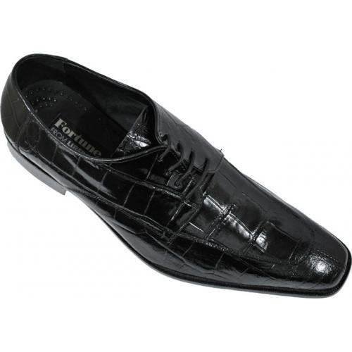 Liberty Black Alligator Print Shoes #615